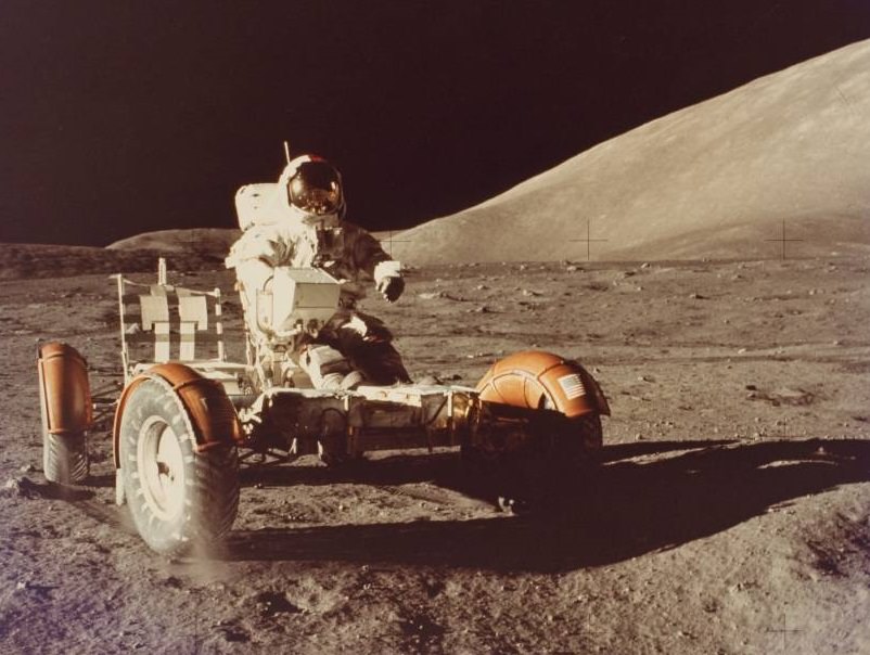 Cernan Driving the Rover