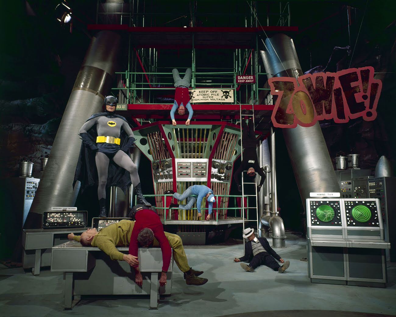 On the set of Batman, 1966.