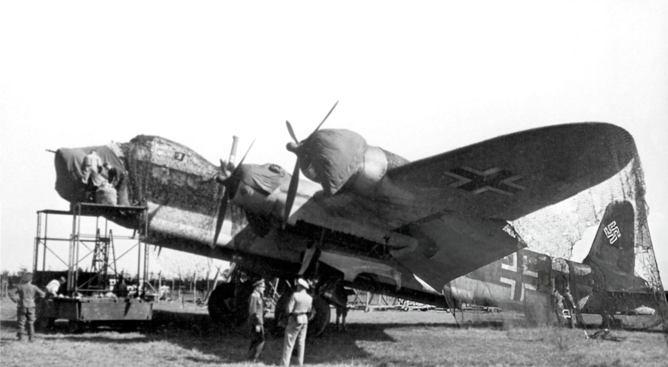 The German bomber STIRLING EF-366 is being readied to supply the troops attacking Stalingrad, 1942.