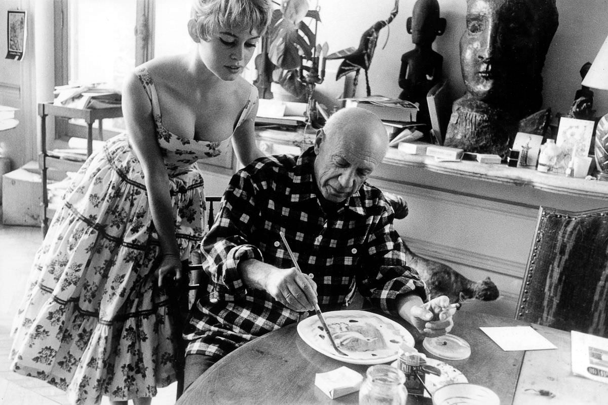 When Brigitte Bardot Met Pablo Picasso at His Studio Near Cannes in 1956