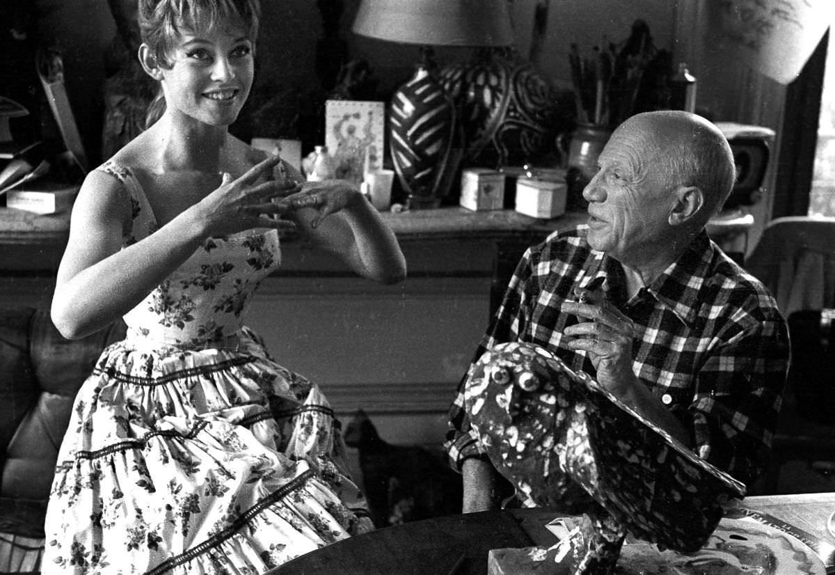 When Brigitte Bardot Met Pablo Picasso at His Studio Near Cannes in 1956