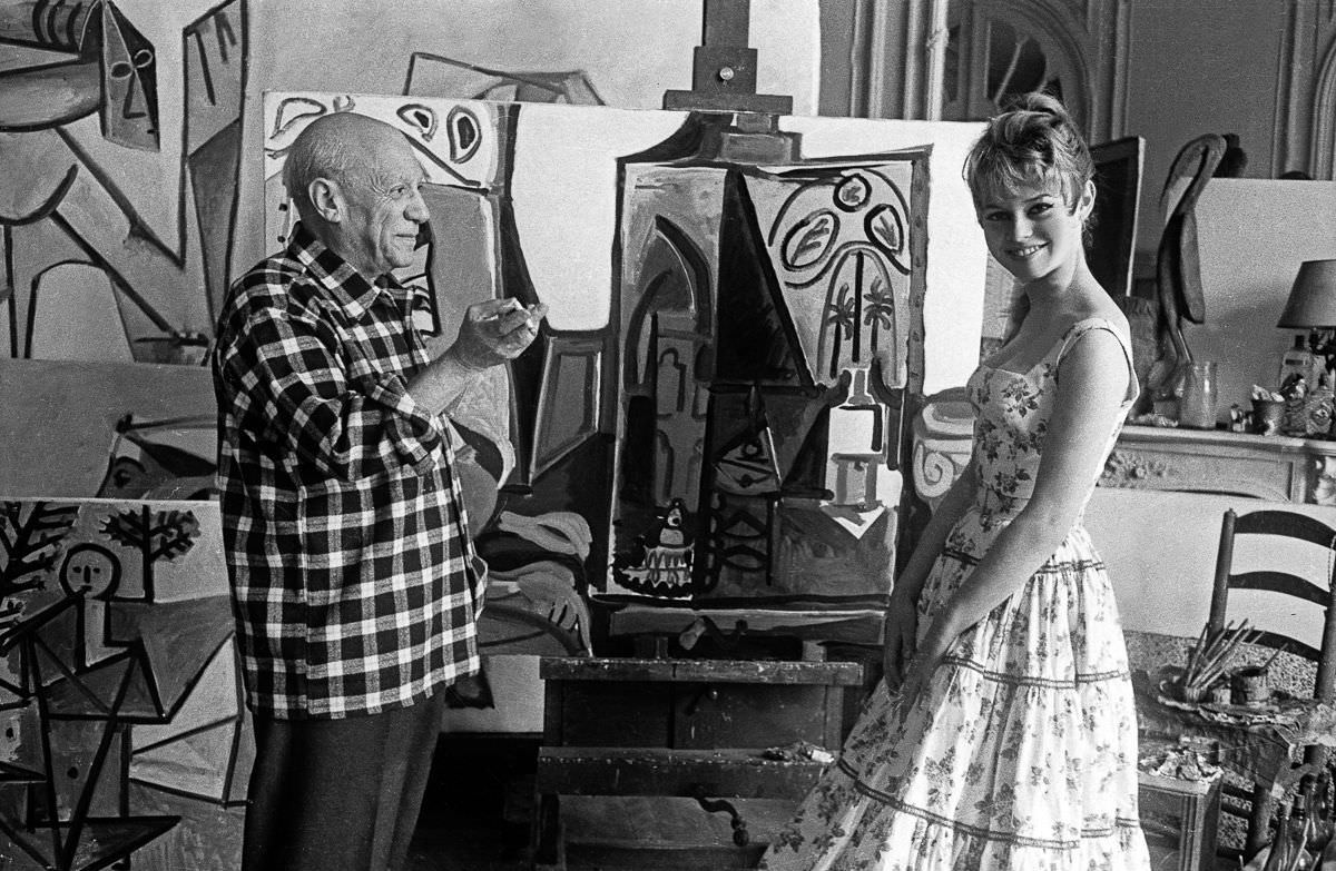 When Brigitte Bardot Met Pablo Picasso at His Studio Near Cannes in 1956