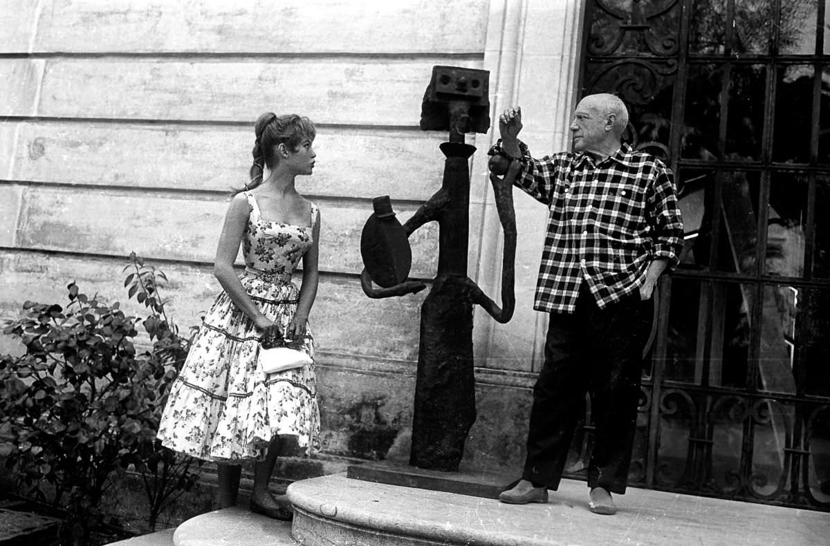 When Brigitte Bardot Met Pablo Picasso at His Studio Near Cannes in 1956