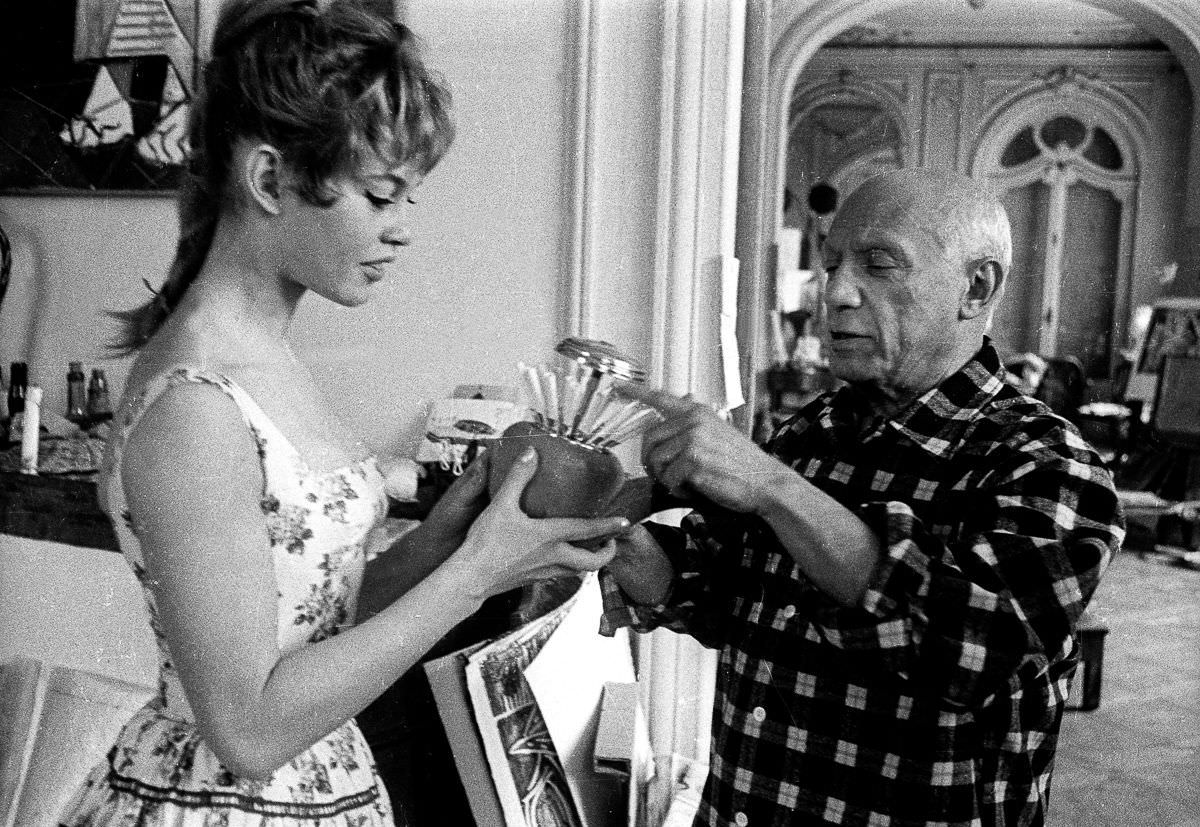 When Brigitte Bardot Met Pablo Picasso at His Studio Near Cannes in 1956