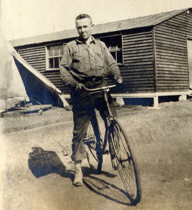 Boy riding on his bicycle, Culloden, Ontario