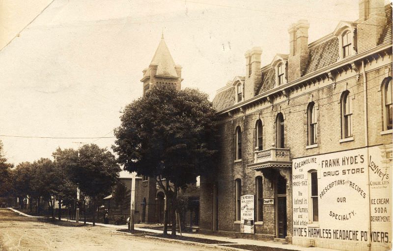 Frank Hyde's Drug Store, probably in Woodstock, Ontario