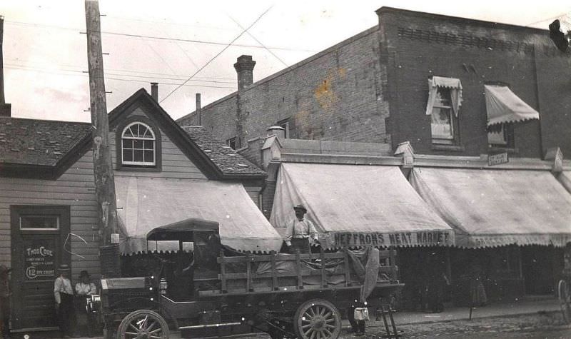 Heffron's Meat Market and the office of Thomas Code, Blyth, Ontario