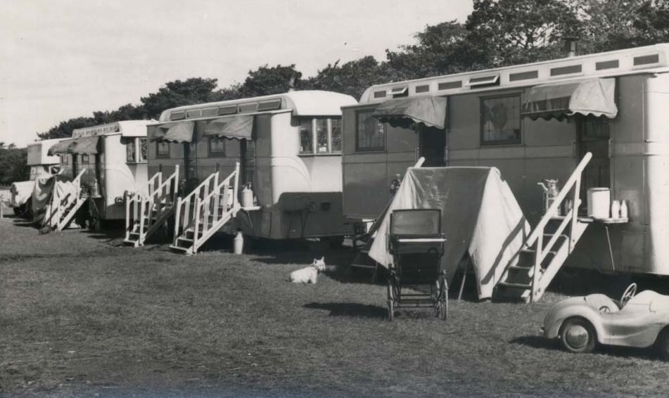 Chipperfield Circus caravans, Town Moor, Newcastle