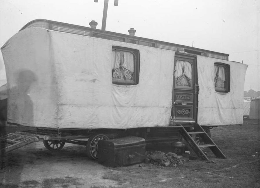 Traveling showman's covered caravan