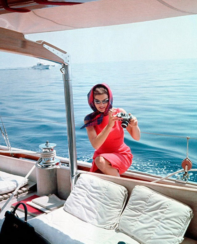 Jacqueline Kennedy Onassis with an SLR