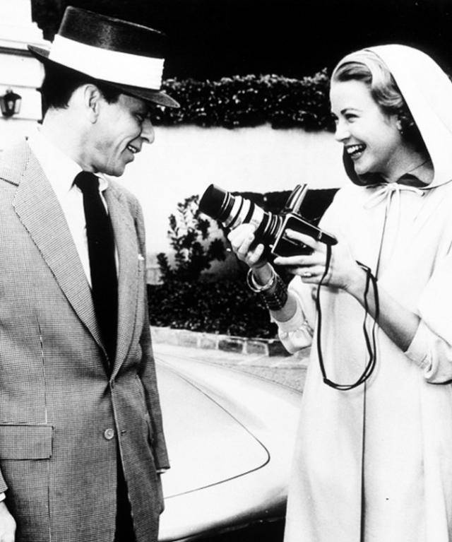 Grace Kelly taking Frank Sinatra’s photo with a Hasselblad