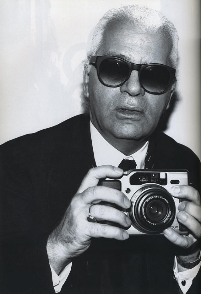 Karl Lagerfeld with a Fujifilm GA645Zi