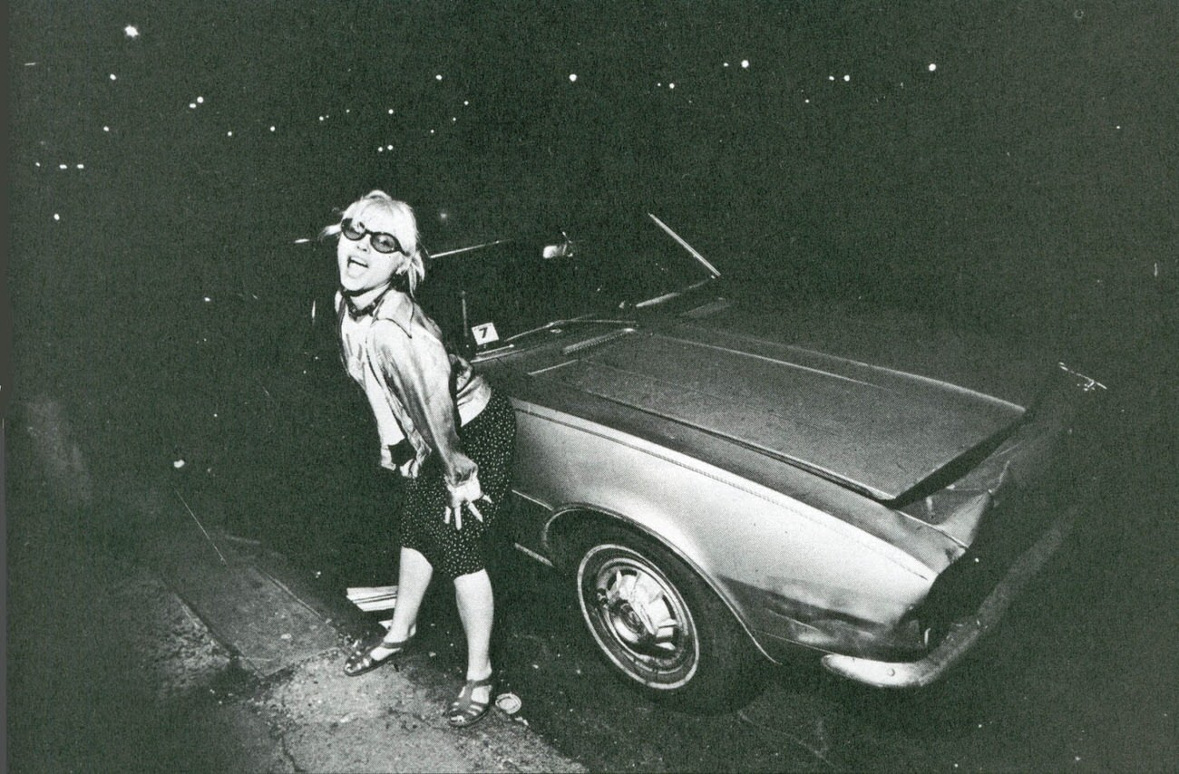 Debbie Harry of Blondie booty-bumpin’ a beater, 1970s