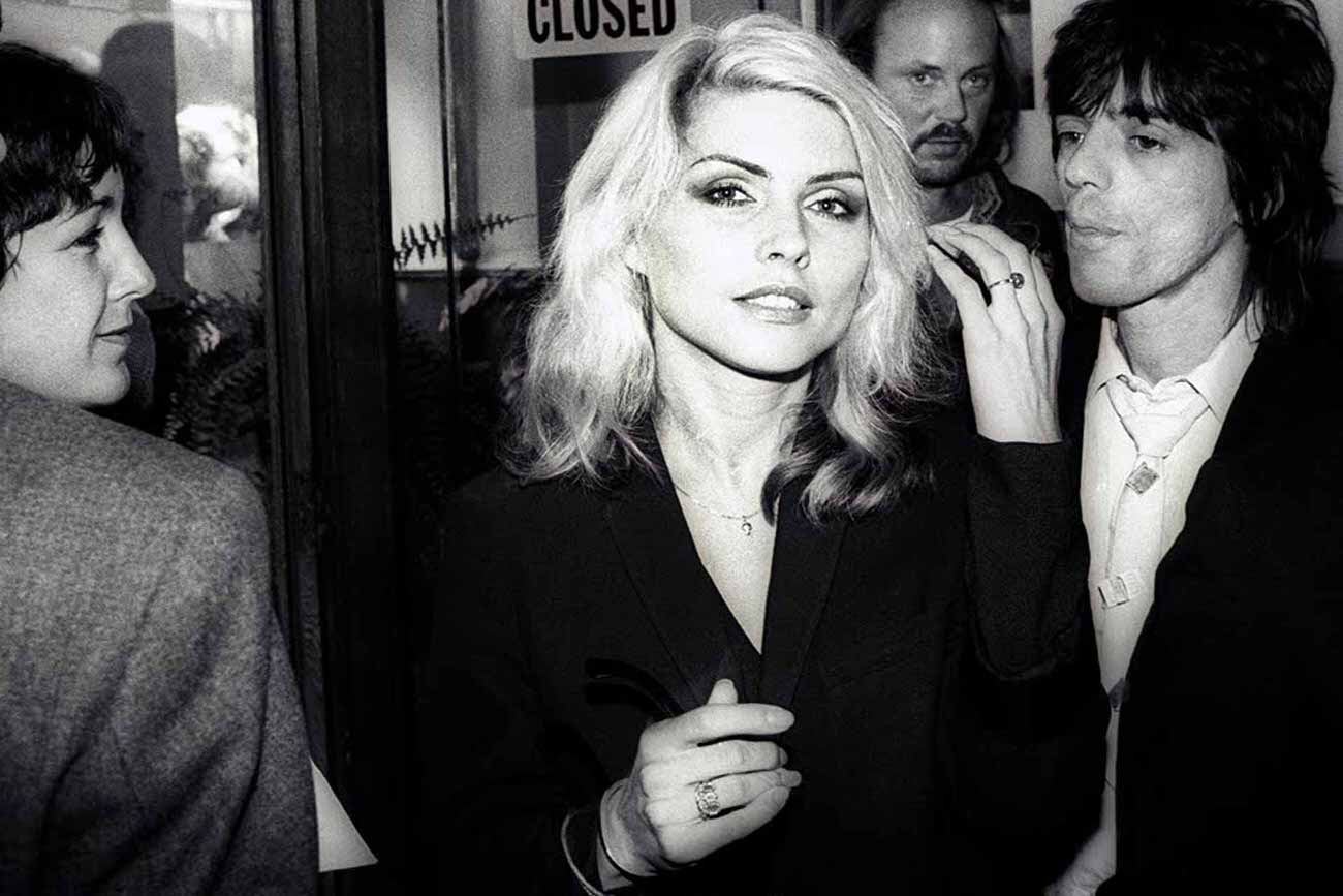 Debbie Harry and Chris Stein of Blondie at the opening of Blondie in Camera exhibition at the Mirandy Gallery, 1978