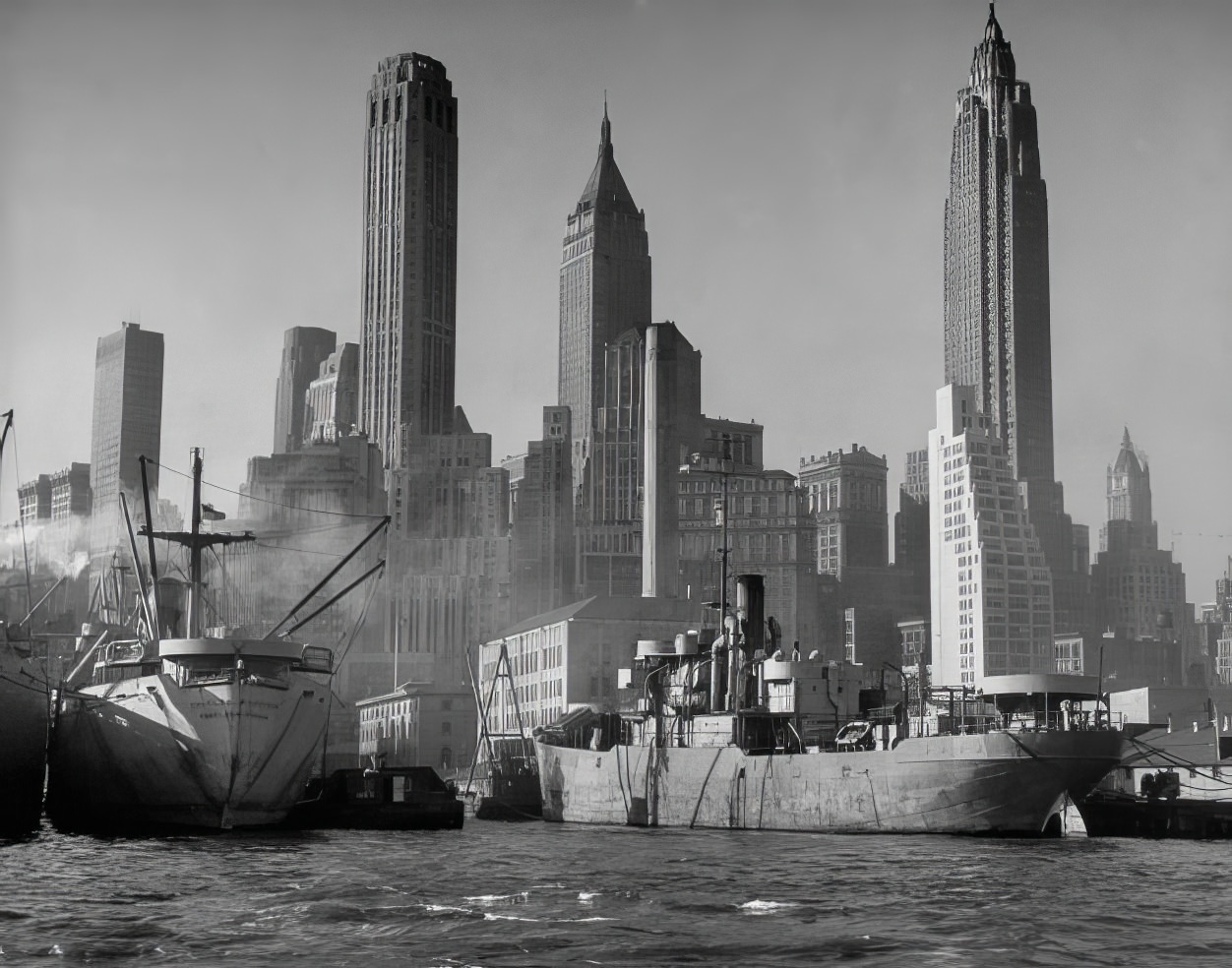 Freighters in the East River, 1946