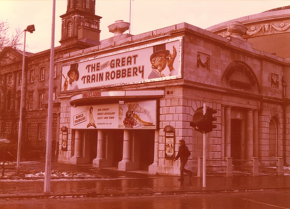 The Ambassador Cinema showing "The First Great Train Robbery", 1979.