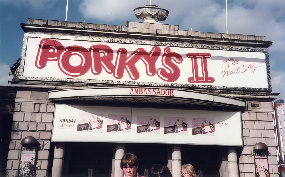 The Ambassador Cinema showing "Porky's II", 1983.