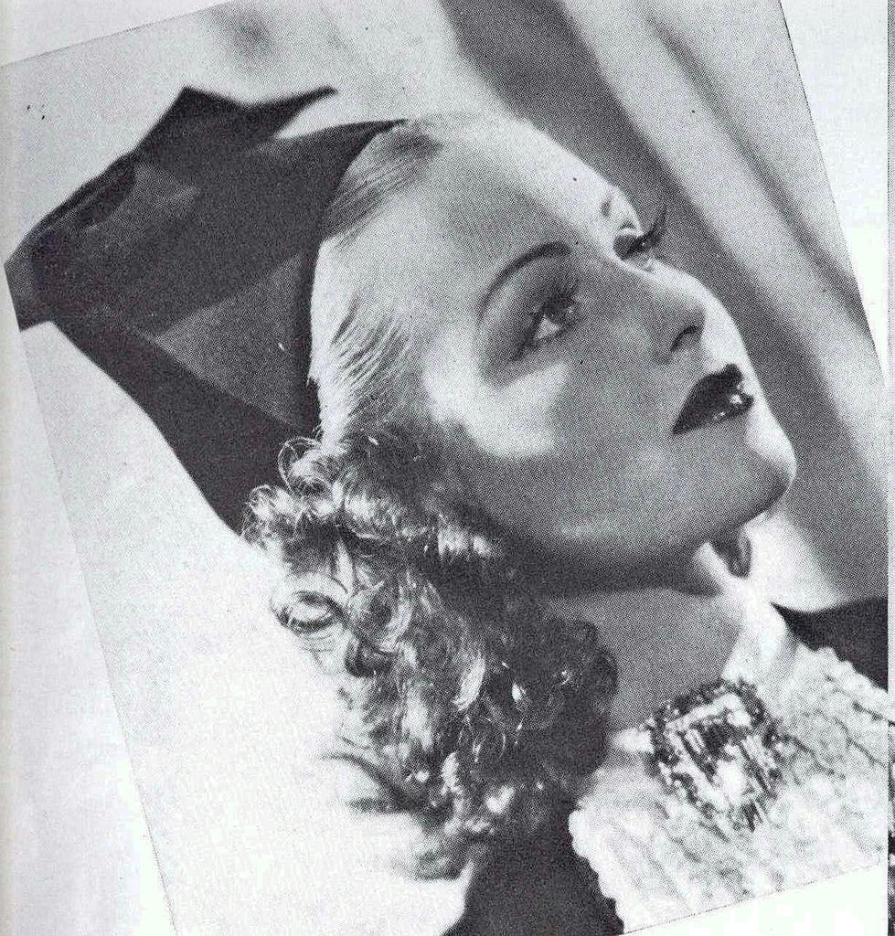 June Lang in a hat of velvet and felt, 1937