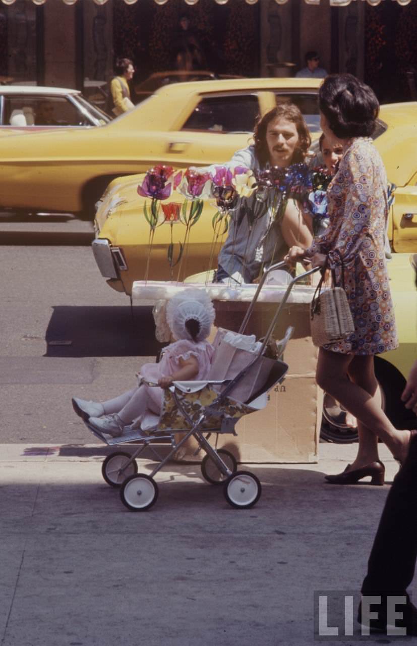 Hippie Peddlers on the Streets of New York City in the Late 1960s