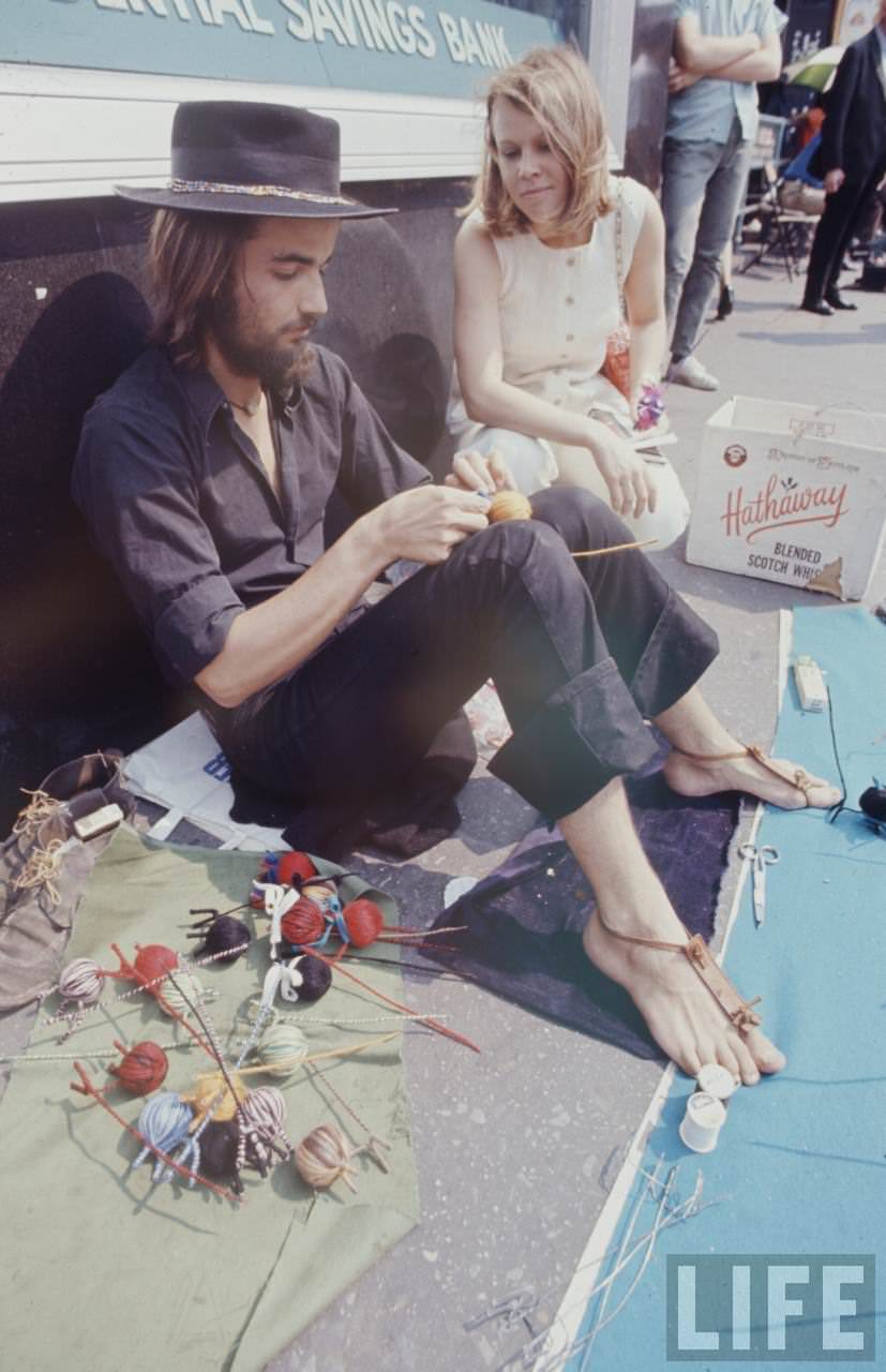 Hippie Peddlers on the Streets of New York City in the Late 1960s