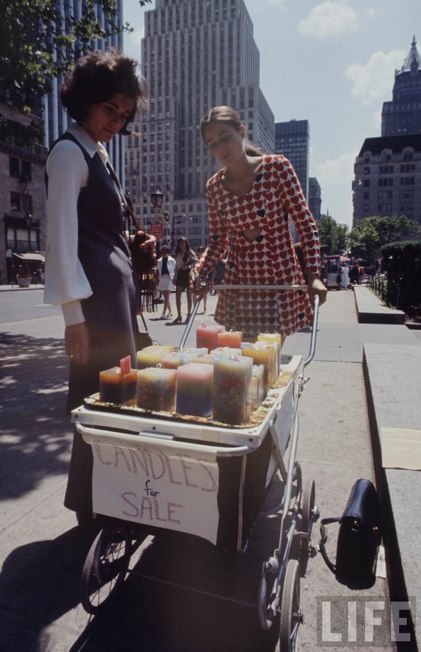 Hippie Peddlers on the Streets of New York City in the Late 1960s