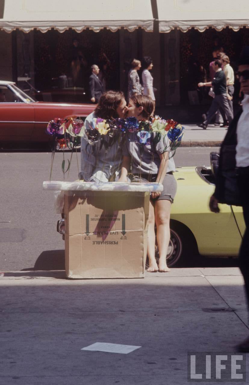 Hippie Peddlers on the Streets of New York City in the Late 1960s