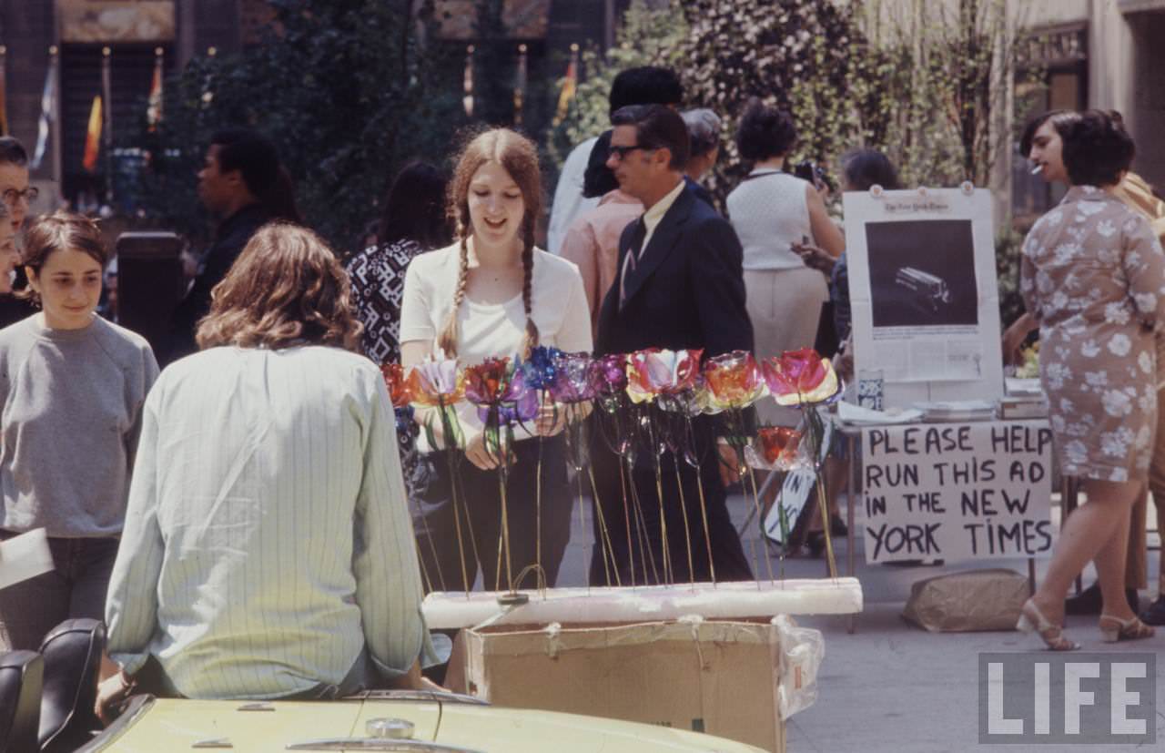 Hippie Peddlers on the Streets of New York City in the Late 1960s