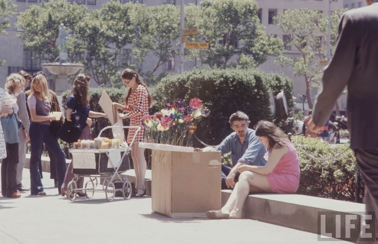 Hippie Peddlers on the Streets of New York City in the Late 1960s