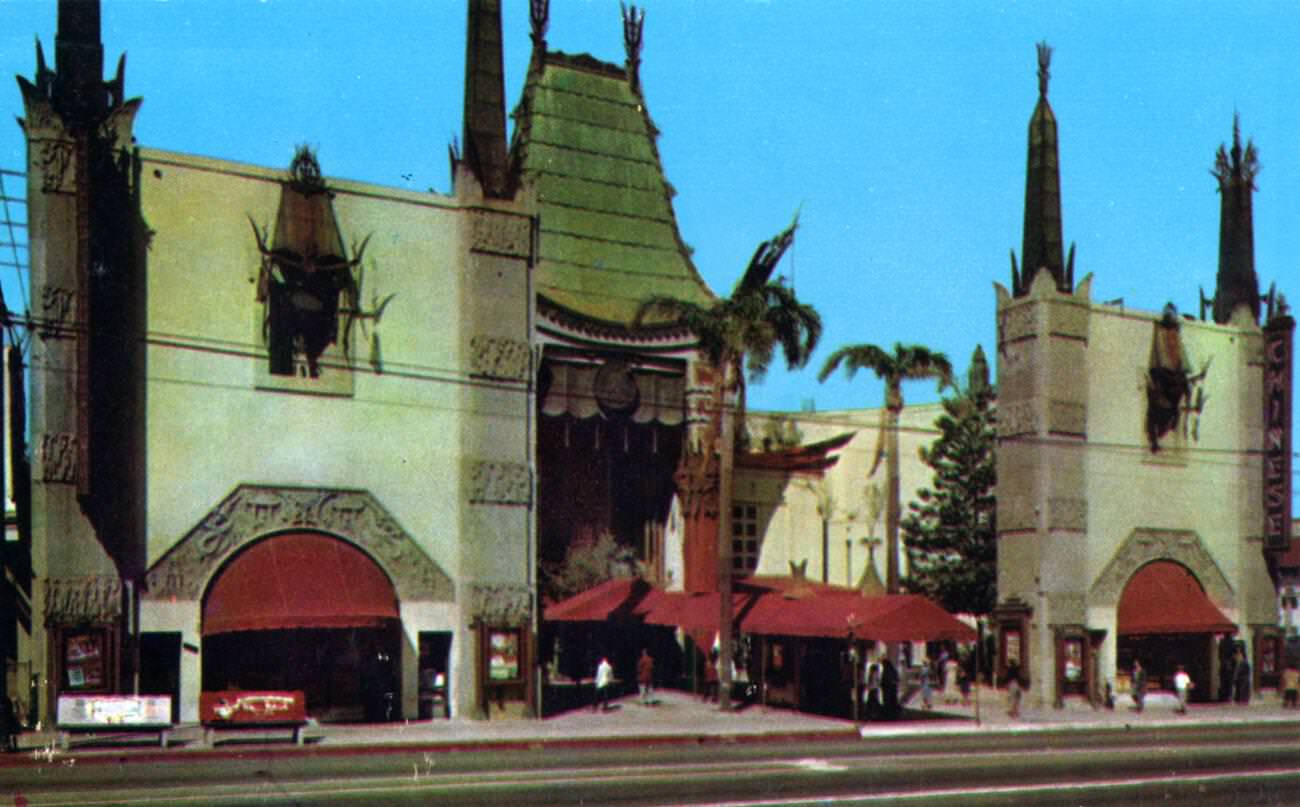 Grauman's Chinese Theatre in Hollywood, Los Angeles, California, 1953.