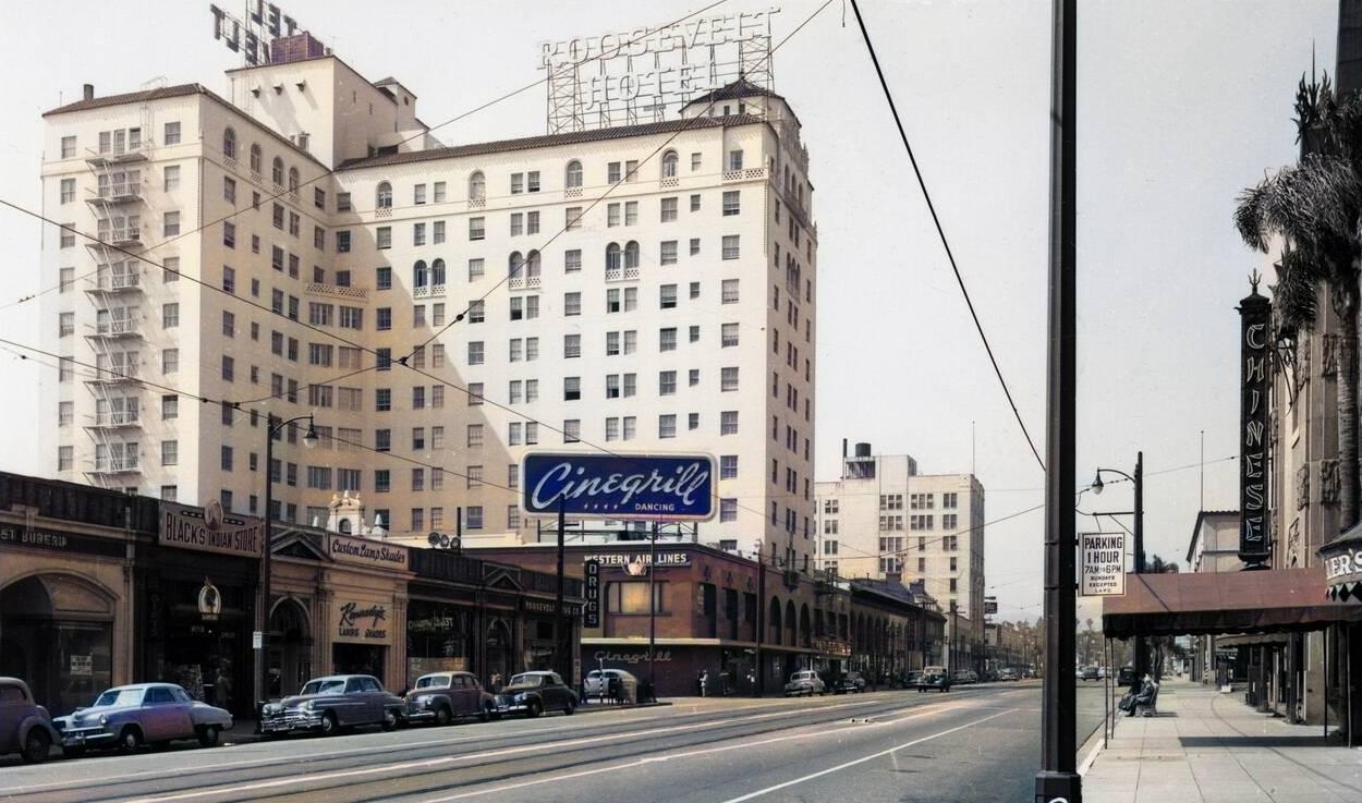 Hollywood Roosevelt Hotel, Hollywood, California, 1950s.