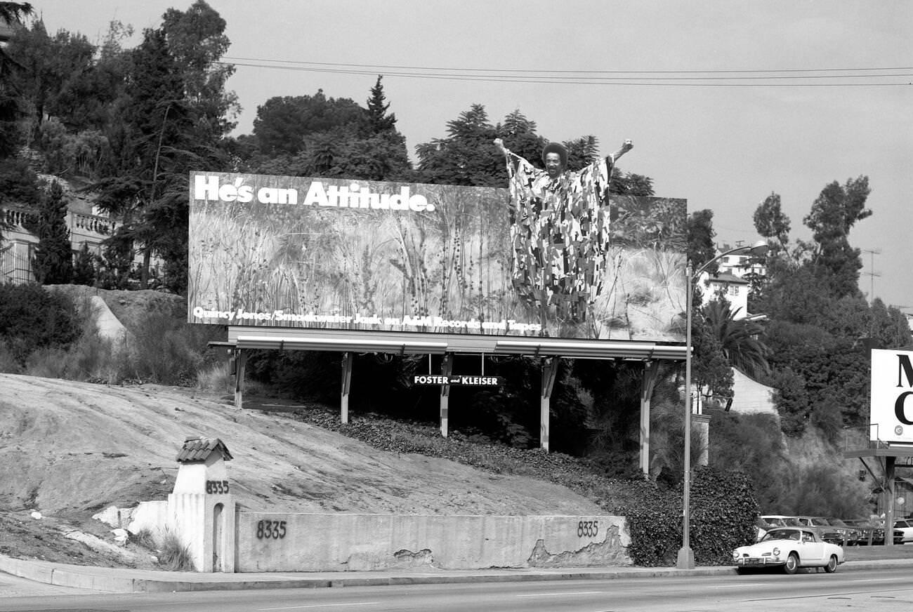 Billboard promoting musician Quincy Jones, 1960s.