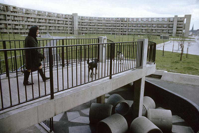 Charles Barry Crescent in Hulme, 1972.