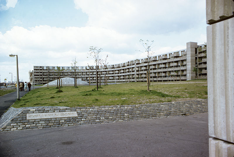 John Nash Crescent in Hulme, 1972.