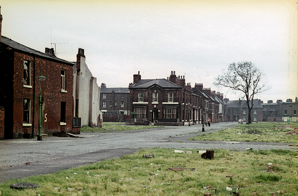 Street scene in Hulme, 1960s.