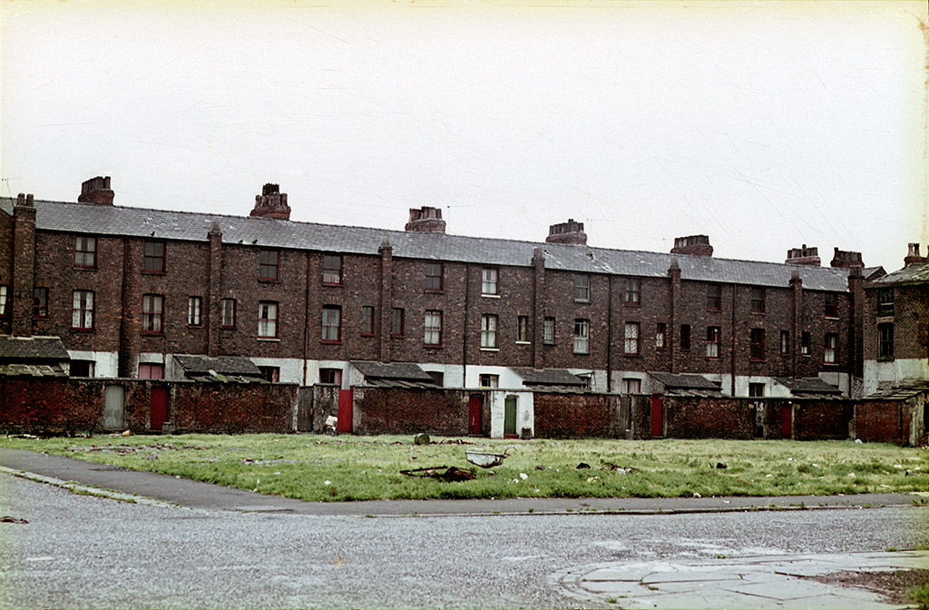 Three-storied houses in Hulme, 1960s.