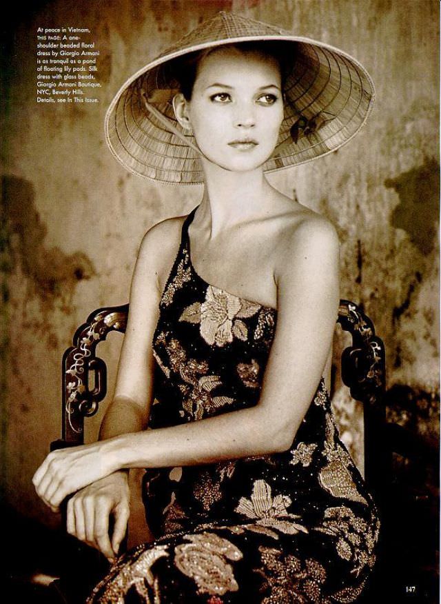 Jungle Fever: Kate Moss Channels 'Good Morning Vietnam' in Bruce Weber's Lush Vogue US Shoot (June 1996)