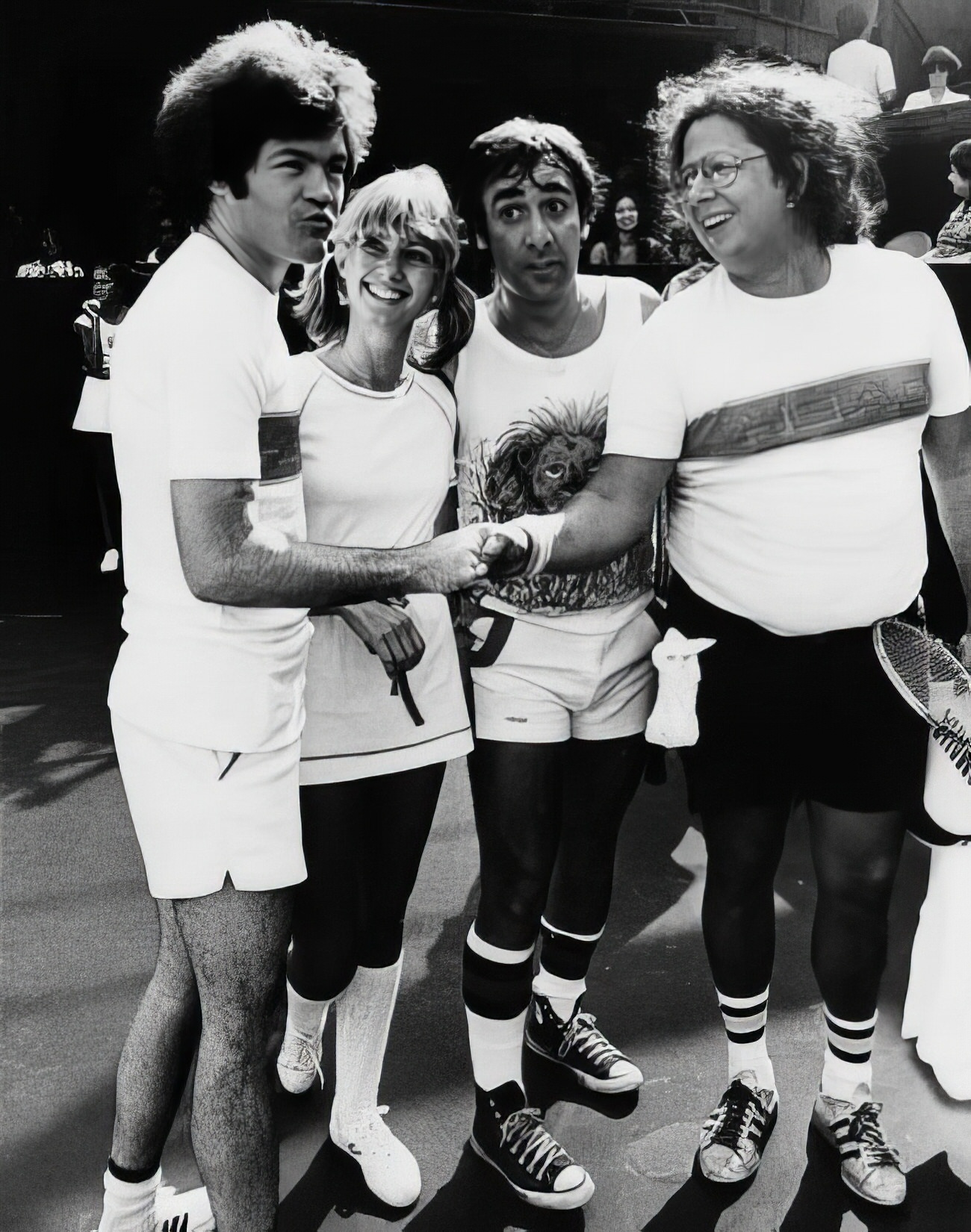 Mickey Dolenz, Olivia Newton John and Mark Volman from The Turtles