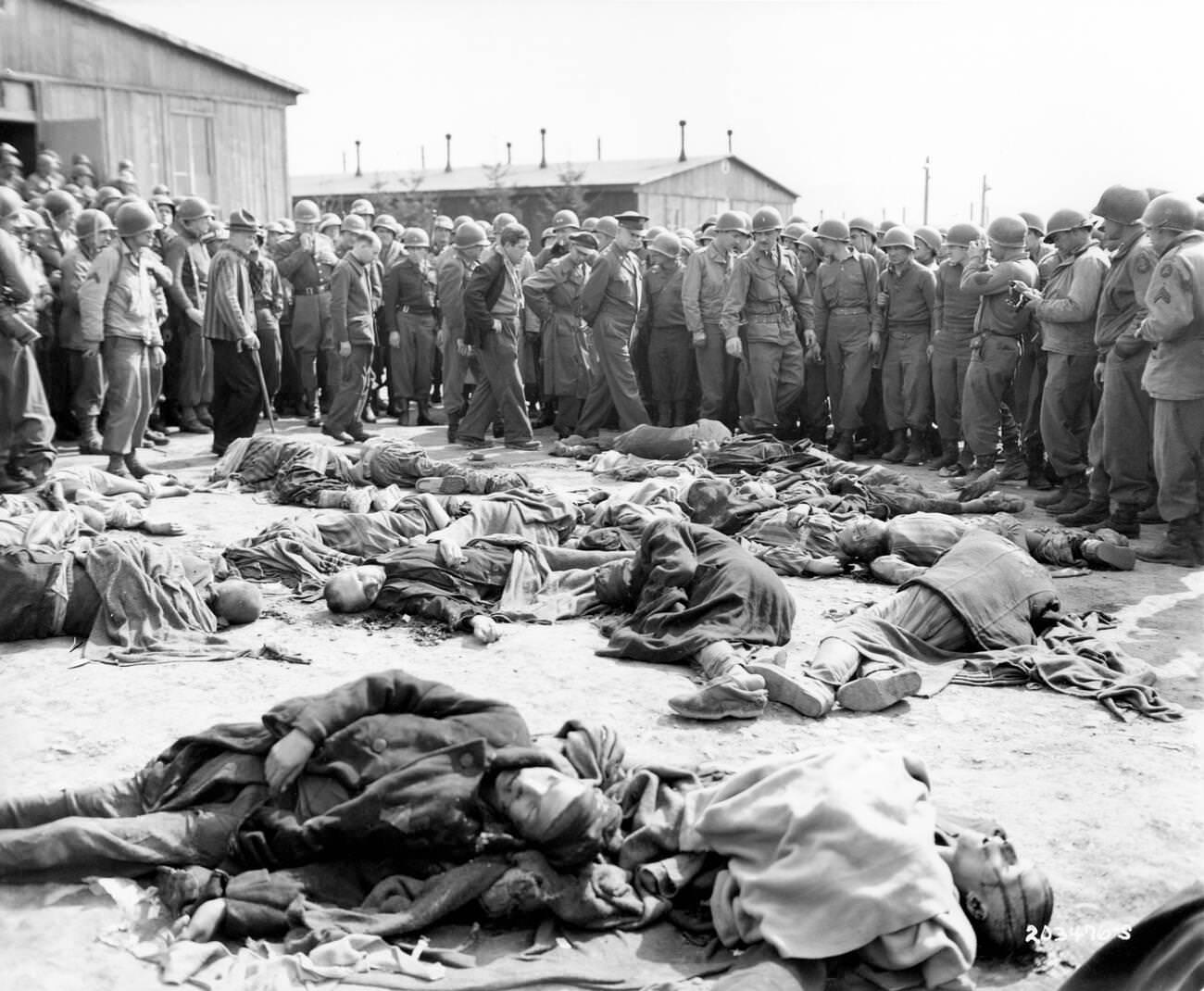 World War II Ohrdruf forced labor camp Buchenwald concentration camp, 1945.