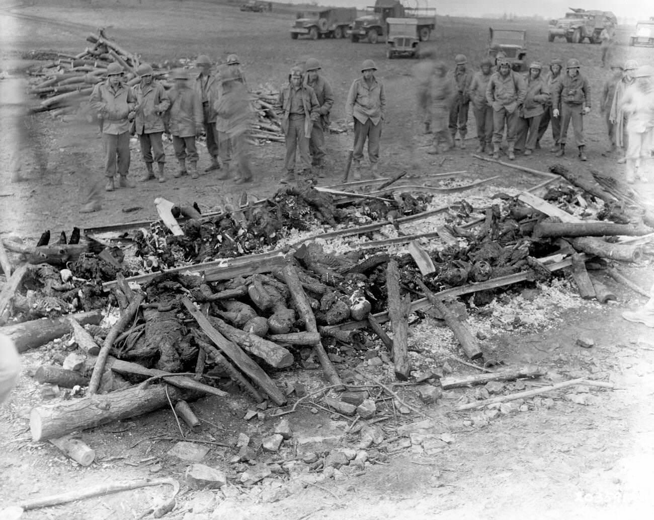 World War II Ohrdruf forced labor camp Buchenwald concentration camp, 1945.