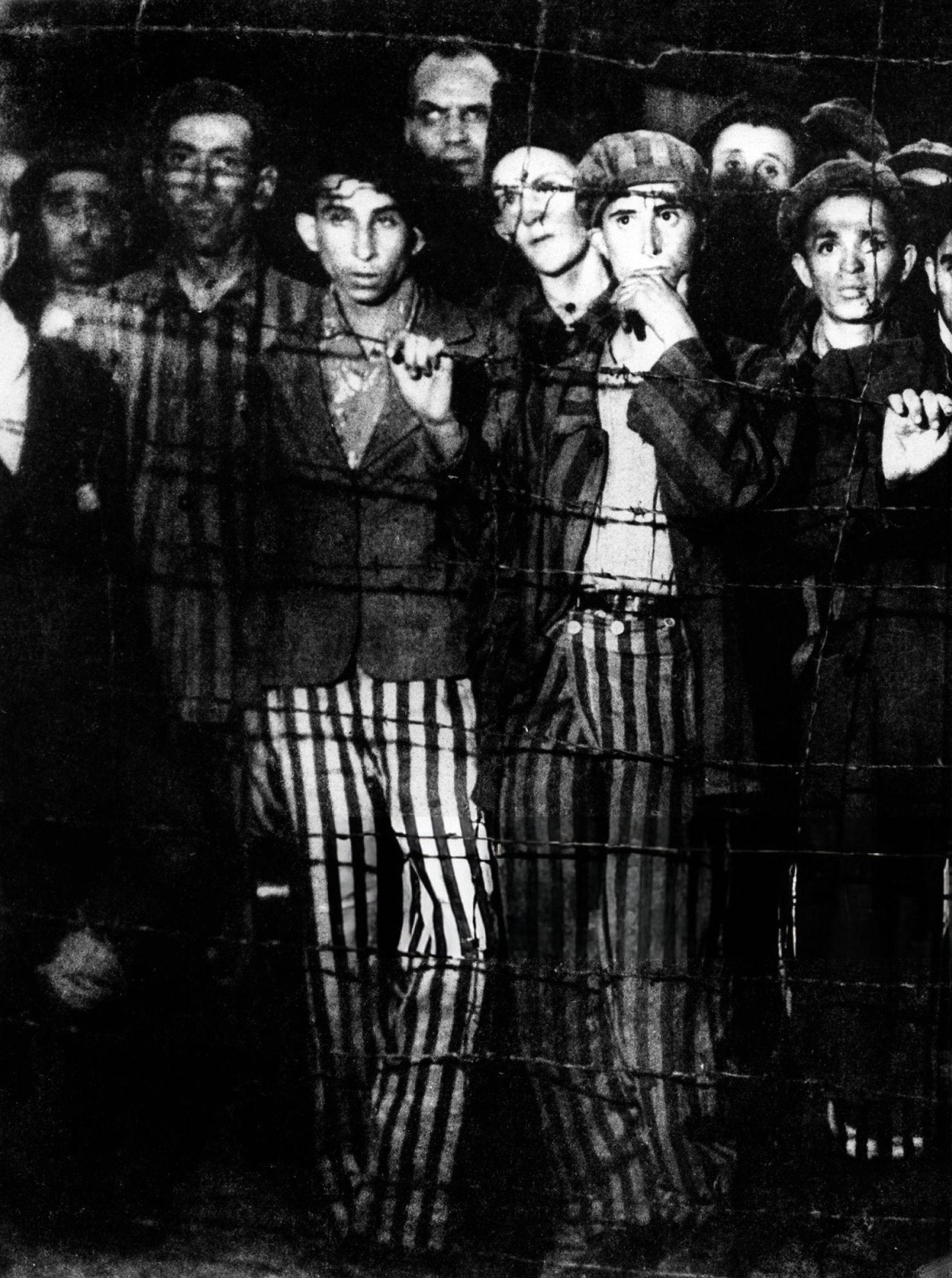 Inmates of Buchenwald found after the liberation of the camp by troops of the 3rd US Army, 1945.