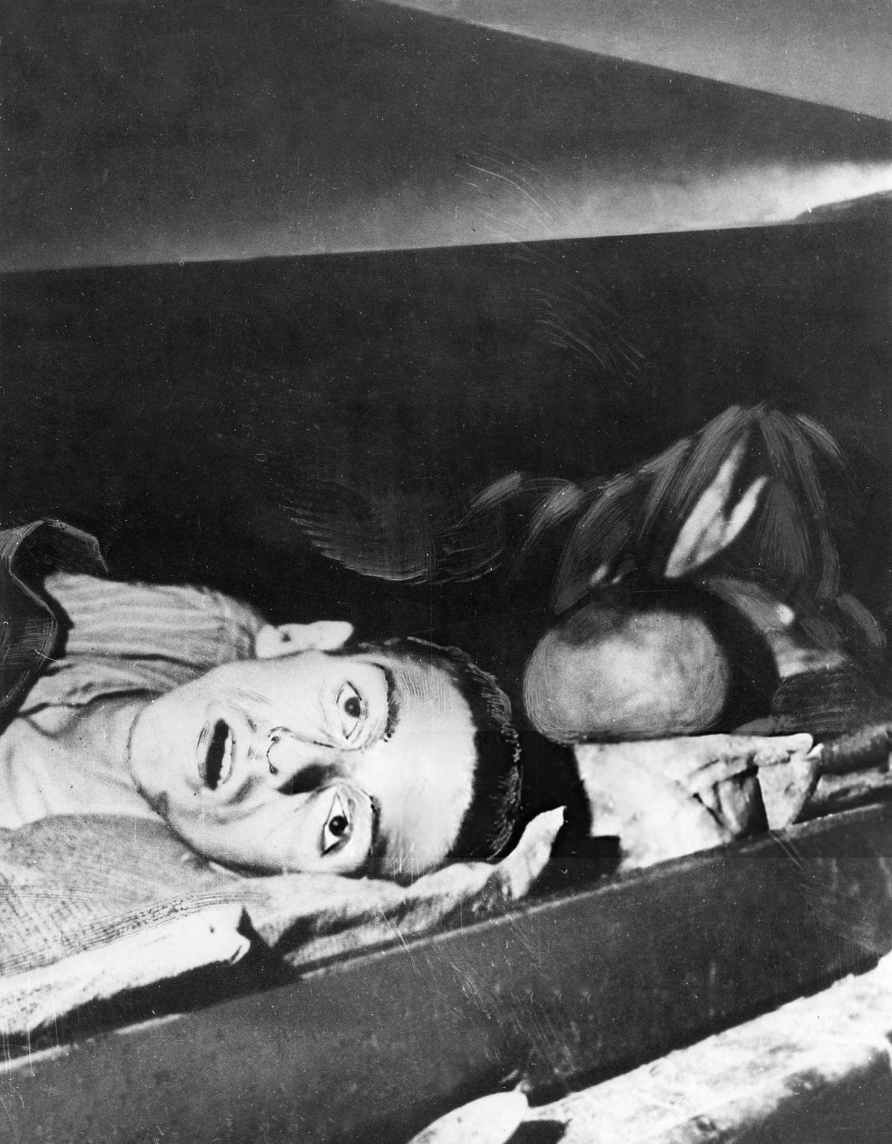 Inmates of Buchenwald found after the liberation of the camp by troops of the 3rd US Army, 1945.