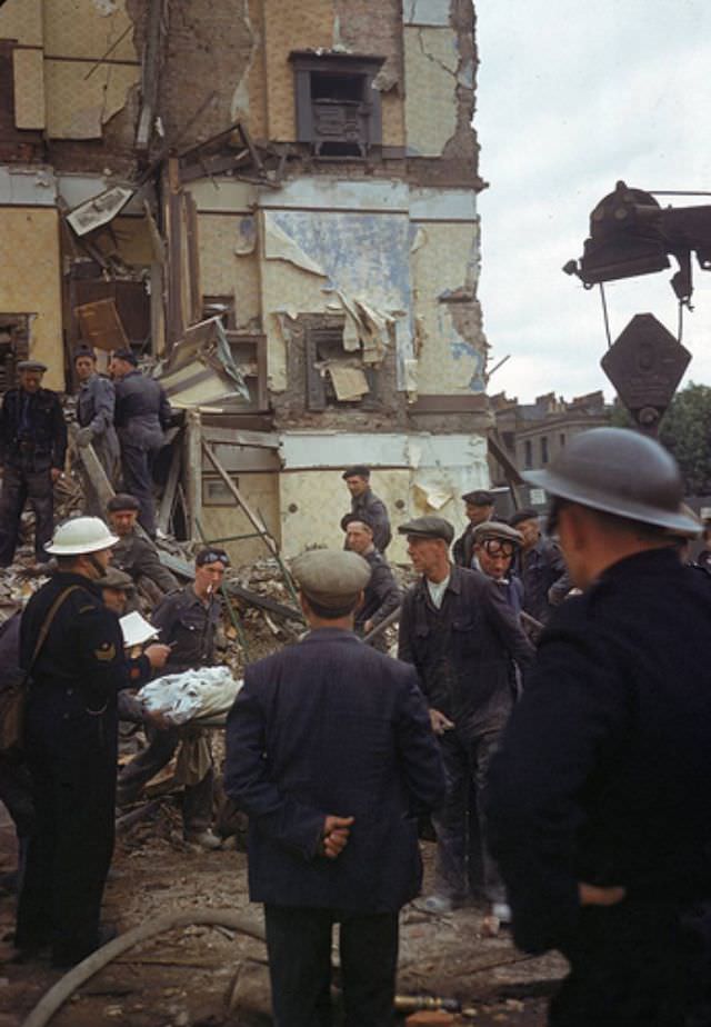 Bomb damage, July 1944