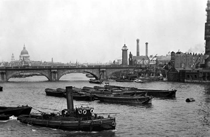 The Thames towards Waterloo Bridge and St Paul’s Cathedral