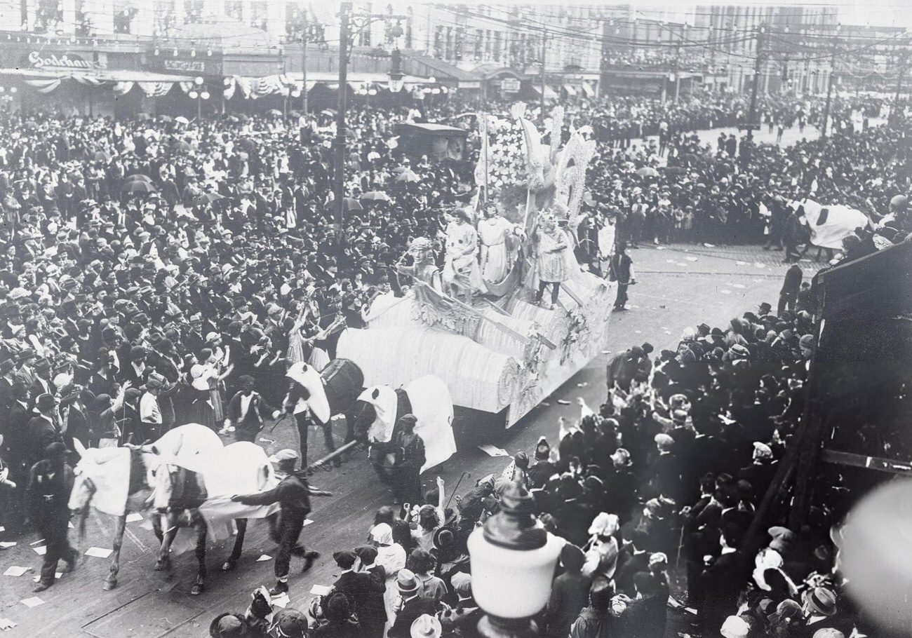 Mardi Gras Parade in the Streets of New Orleans, 1920s.