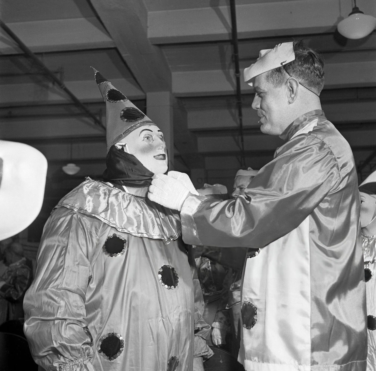 Dressing a Clown, New Orleans, 1950s.