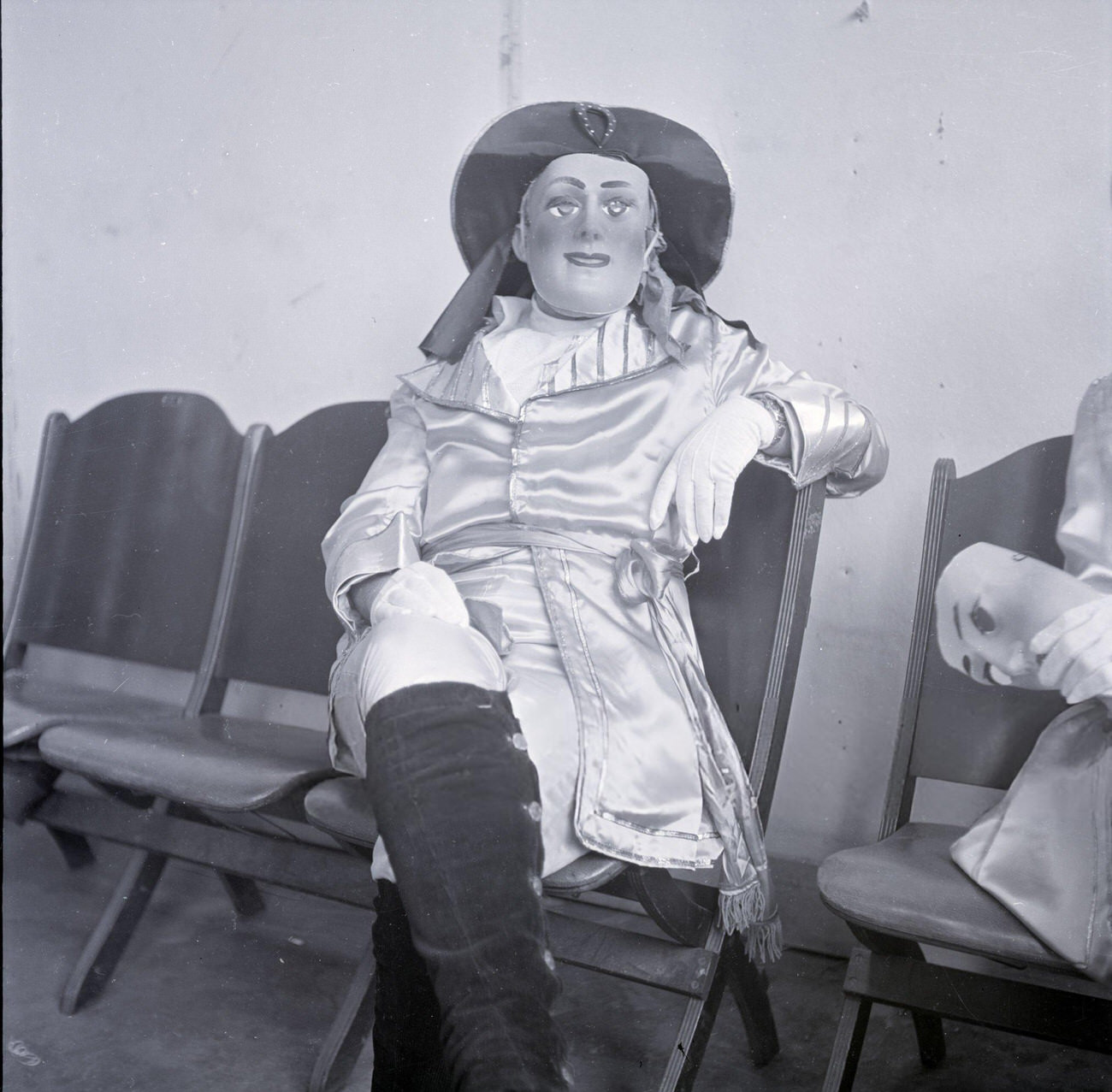 A Masked Person in a Pirate Outfit, Ready for Mardi Gras, 1950s.