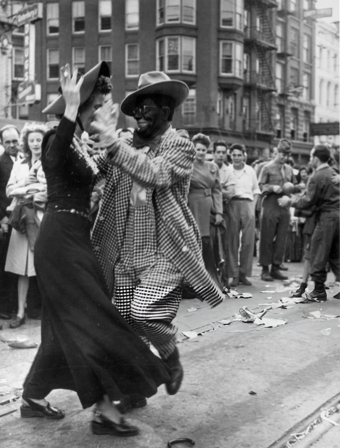 Revelry in the Streets of New Orleans During the Annual Mardi Gras Festival, 1950s.