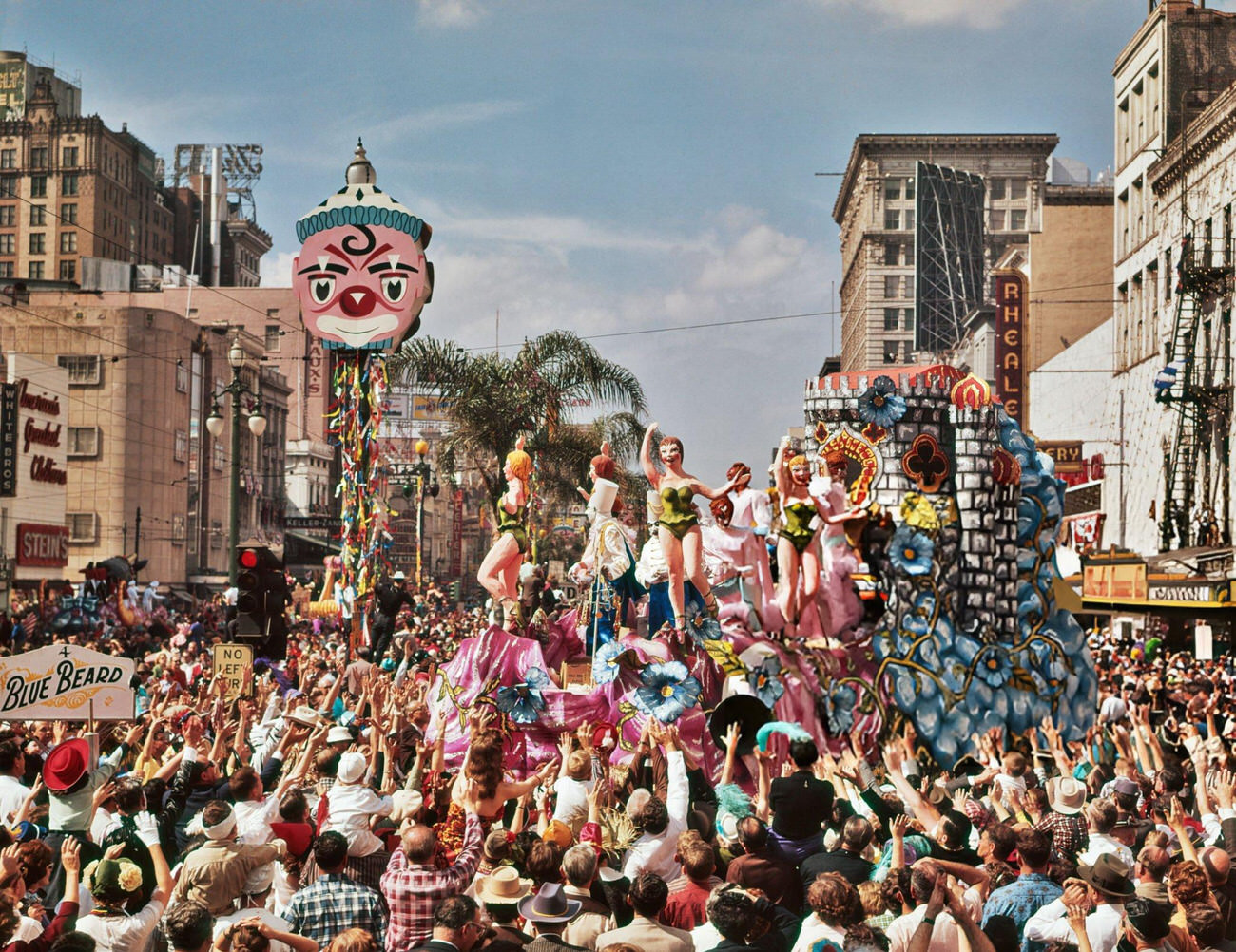 The 1960s Mardi Gras Rex Parade on Canal Street, 1961.