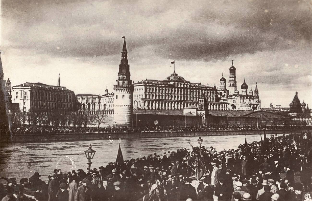 The Kremlin, Moscow, on May Day, 1928.