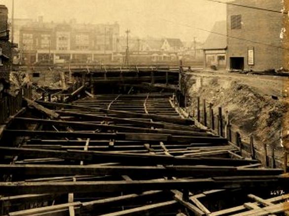 Independent Subway Construction: Ground level. January 1931.